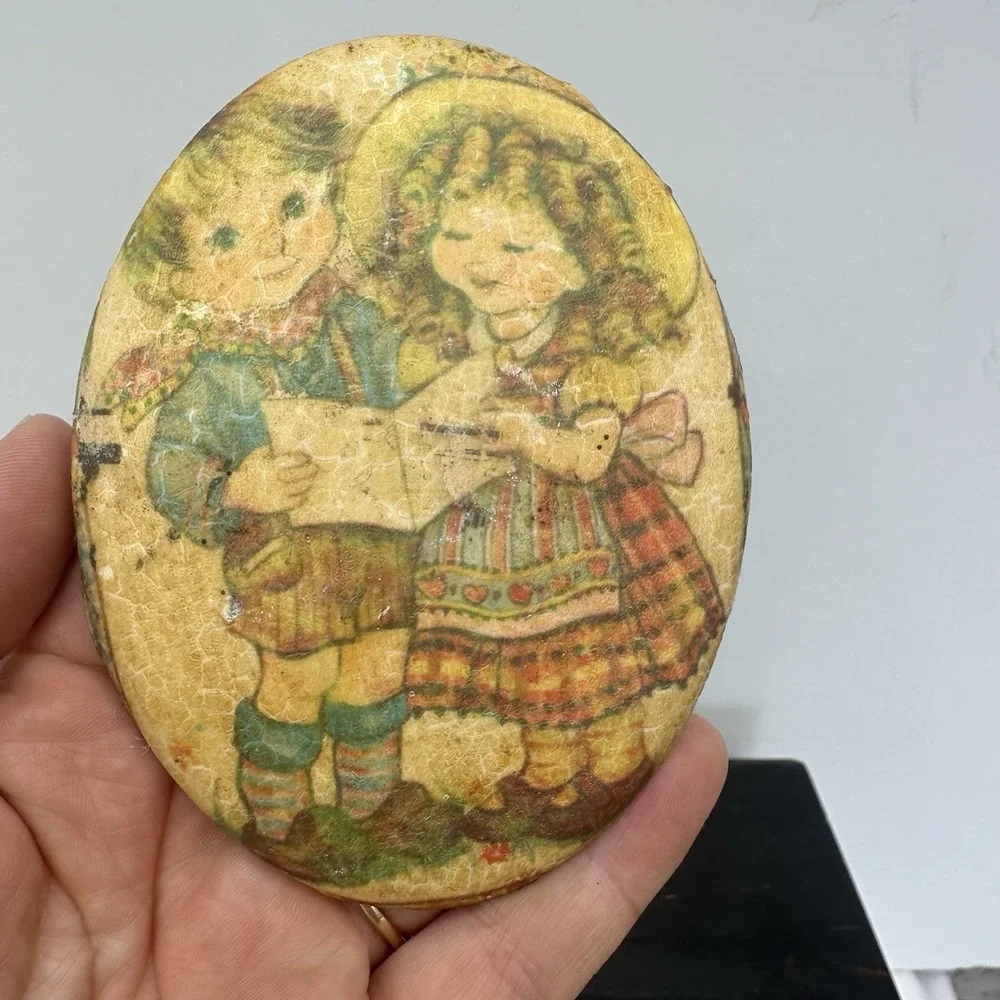 Lot Of 4 Holly Hobbie 1970s Vintage Wall Decor Decoupage Plaque Chalkware Small